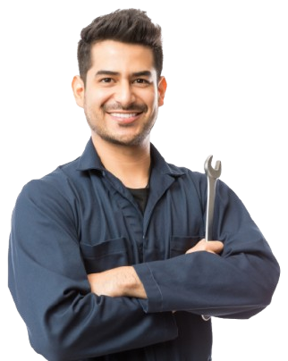 Mecânico ilustrando o módulo Oficina Mecânica