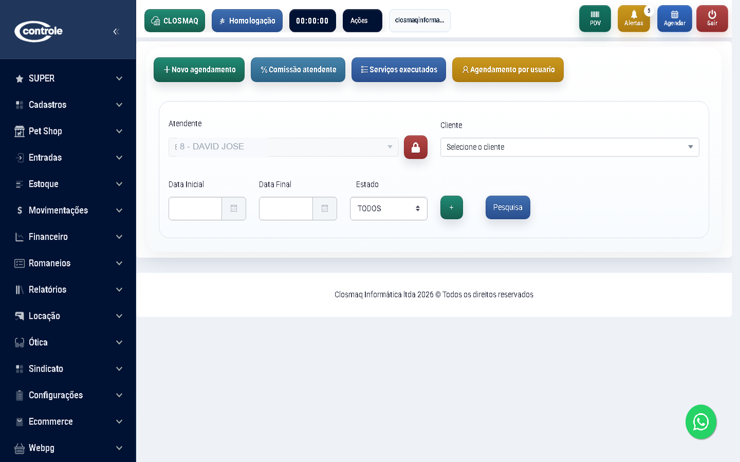 Agenda de atendimentos para salão de beleza e estética